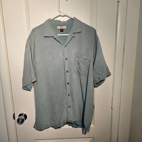 Tommy Bahama light green button down short sleeve shirt sz m - Picture 1 of 6